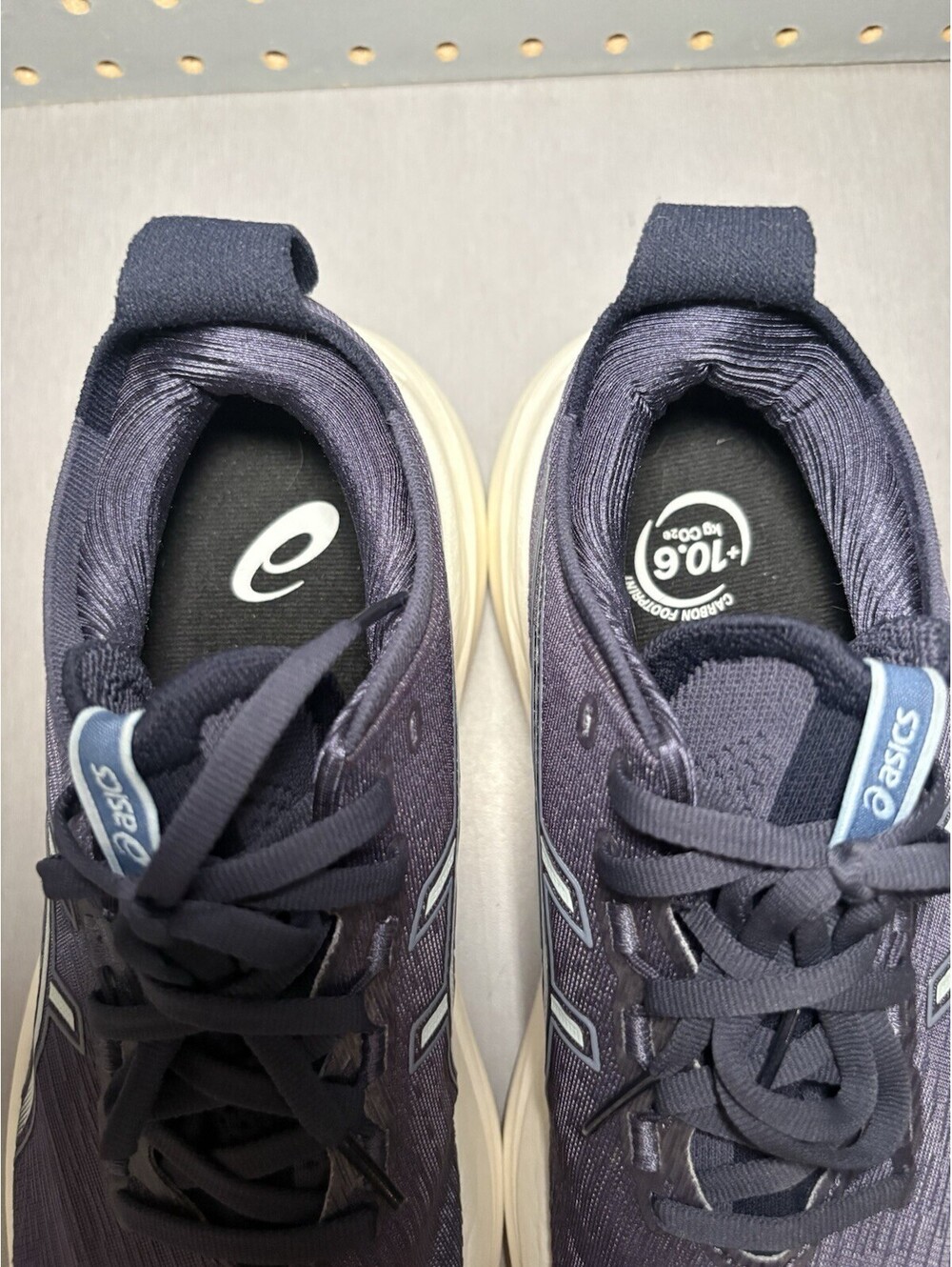 Asics Gel-Nimbus 27 Womens Size 8 Running Shoes Navy Blue White Sneakers - Picture 8 of 14